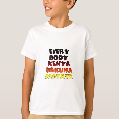 Beautiful Kenya Colorful Amazing Text Quote Design T_Shirt