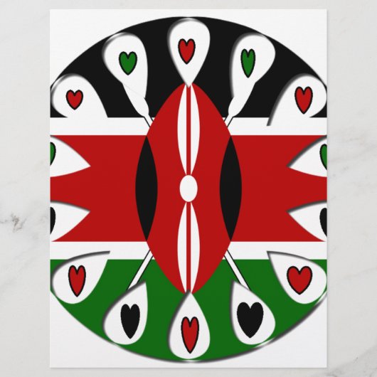 Beautiful Kenya  Lovely Hearts Amazing Pattern Art (Front)