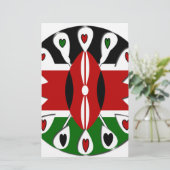 Beautiful Kenya  Lovely Hearts Amazing Pattern Art (Standing Front)