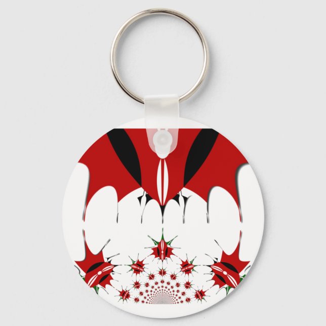 Beautiful Kenya Tapestry: Kenyan Flag Butterfly  Keychain (Front)