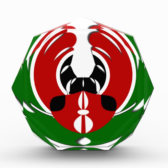Beautiful Kenya Tapestry: Kenyan Flag Butterfly Mo Acrylic Award (Front)