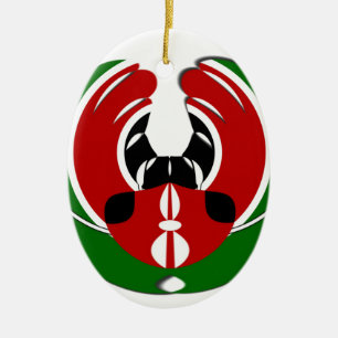 Beautiful Kenya Tapestry: Kenyan Flag Butterfly Mo Ceramic Ornament