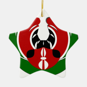 Beautiful Kenya Tapestry: Kenyan Flag Butterfly Mo Ceramic Ornament
