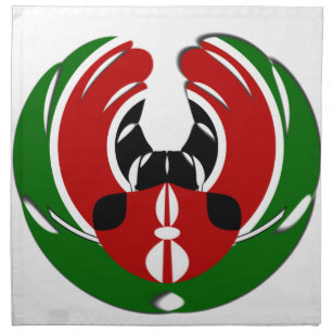 Beautiful Kenya Tapestry: Kenyan Flag Butterfly Mo Cloth Napkin