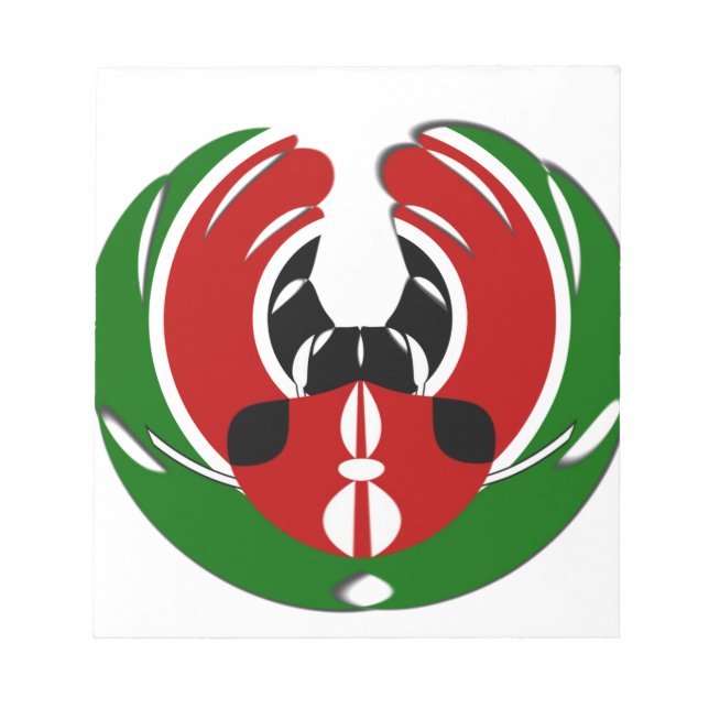 Beautiful Kenya Tapestry: Kenyan Flag Butterfly Mo Notepad (Front)