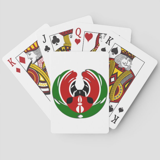 Beautiful Kenya Tapestry: Kenyan Flag Butterfly Mo Poker Cards (Back)