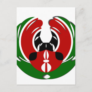 Beautiful Kenya Tapestry: Kenyan Flag Butterfly Mo Postcard