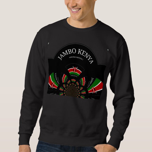 Beautiful Kenya Tapestry: Kenyan Flag Butterfly Mo Sweatshirt (Front)