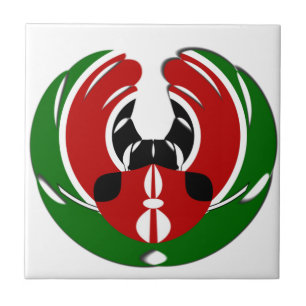 Beautiful Kenya Tapestry: Kenyan Flag Butterfly Mo Tile