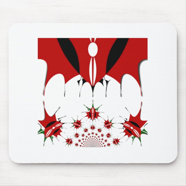 Beautiful Kenya Tapestry: Kenyan Flag Butterfly  Mouse Pad (Front)