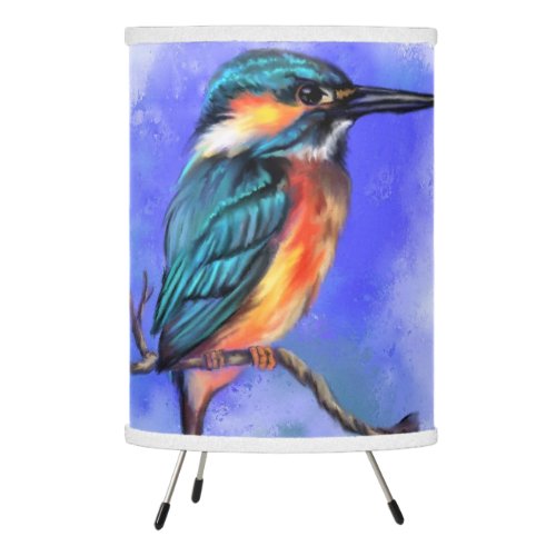 Beautiful Kingfisher Bird _ Migned Watercolor Art  Tripod Lamp