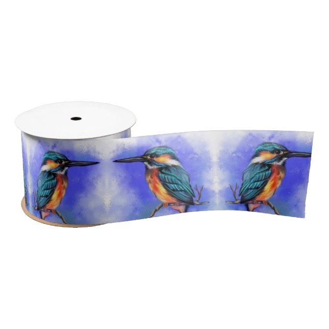 Beautiful Kingfisher Bird Ribbon (Spool)