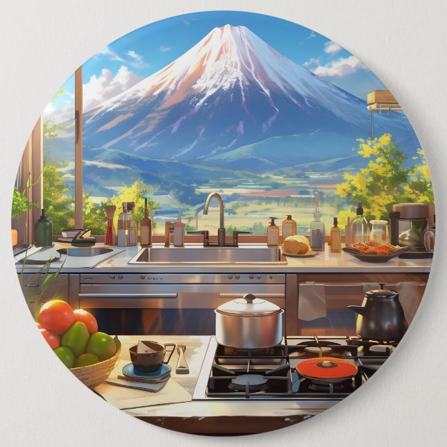 Beautiful Kitchen with View of Mount Fuji Button (Front)