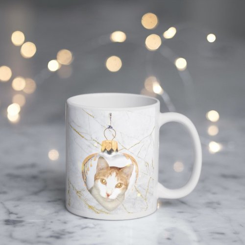 Beautiful kitty heart ornament marble COFFEE MUG