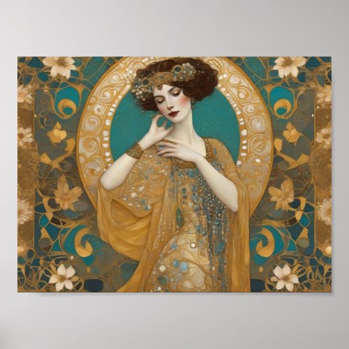Beautiful Klimt inspired Art Donna of RomeGustav Poster