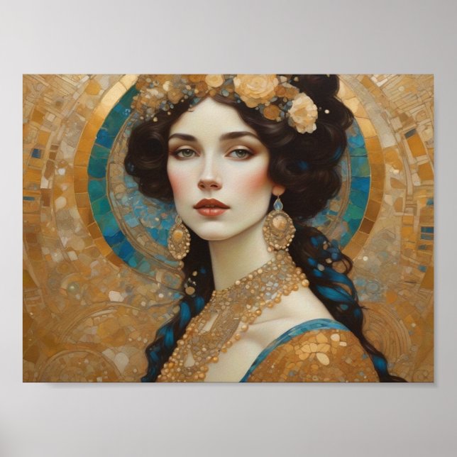 Beautiful Klimt inspired Art, Donna of Rome,Gustav Poster (Front)