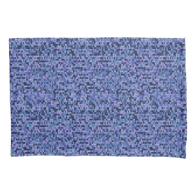 Beautiful , knitting pattern , knitted , blue and  pillow case (Front)