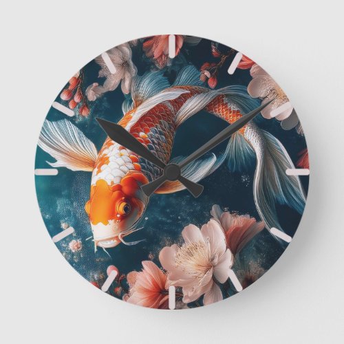 Beautiful Koi Fish Clock