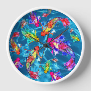 Beautiful Koi Fish Clock