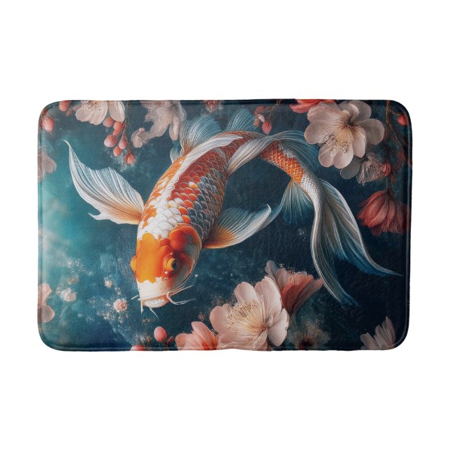 Beautiful Koi Fish Pond  Bath Mat (Front)