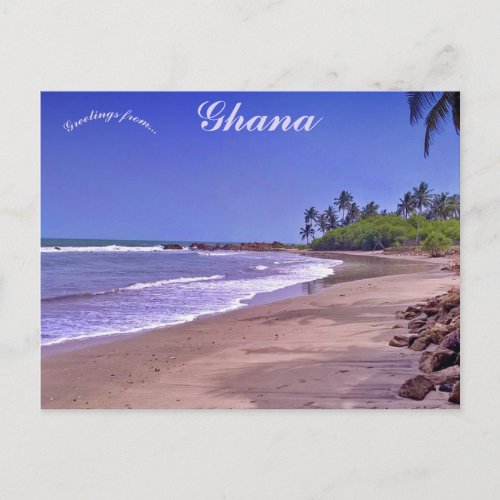 Beautiful Kokrobite Beach Ghana Postcard