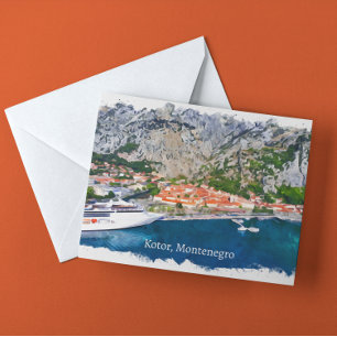 Beautiful Kotor Bay Montenegro Panorama View Postcard