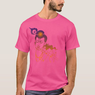 Beautiful Krishna Playing Flute Tshirt Vintage Eff