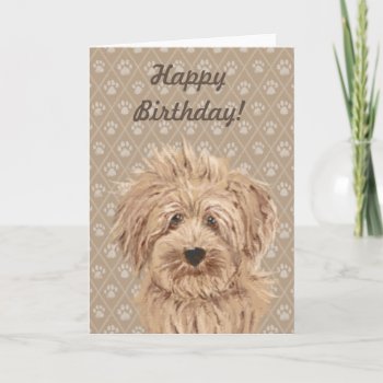 Beautiful Labradoodle Dog Painting Birthday Card by LabradoodleLove at Zazzle
