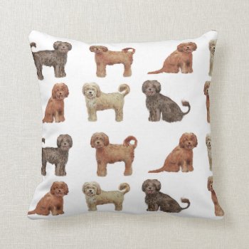 Beautiful Labradoodle Dog Polyester Throw Pillow by LabradoodleLove at Zazzle