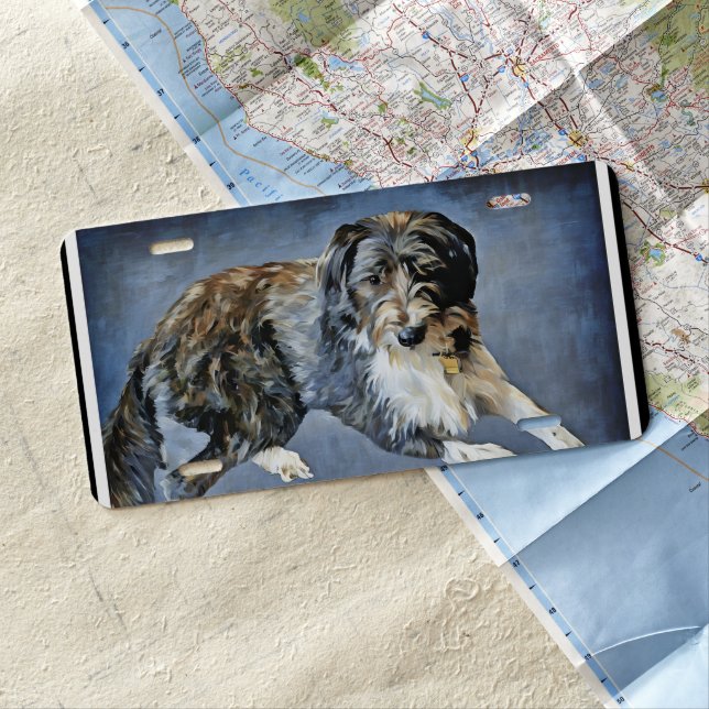 Beautiful Labradoodle License Plate (In Situ)