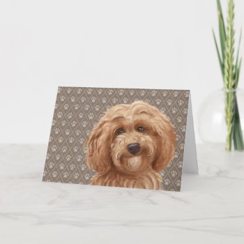 Beautiful Labradoodle Love Dog Paw Painting Print Card by LabradoodleLove at Zazzle