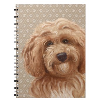 Beautiful Labradoodle Love Dog Paw Painting Print Notebook by LabradoodleLove at Zazzle