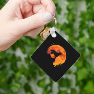 Beautiful Labrador Dog Silhouette Moon Cool Labrad Keychain