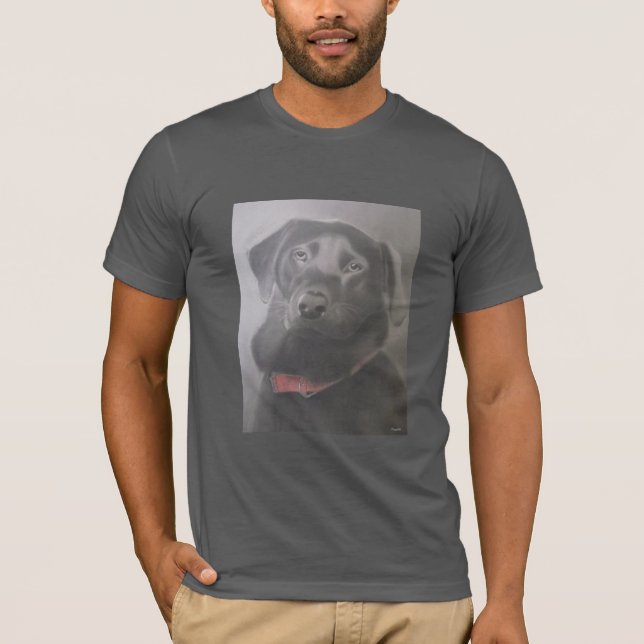 Beautiful Labrador Retriever Charcoal Drawing T-Shirt (Front)