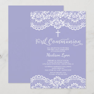 Beautiful Lace First Holy Communion Invitation