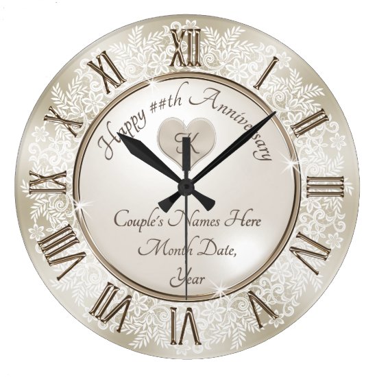 Beautiful Lace Gifts for 13th Wedding Anniversary Large Clock