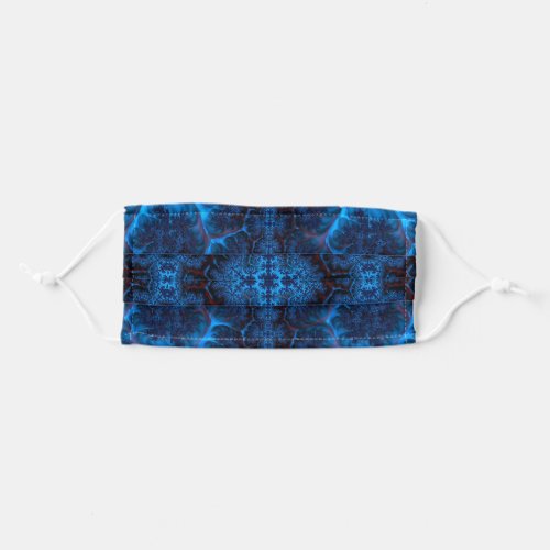 Beautiful Lacy Blue Filigree Fractal Abstract   Adult Cloth Face Mask