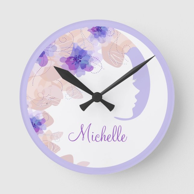 Beautiful Ladies Monogram Wall Decor Clocks (Front)