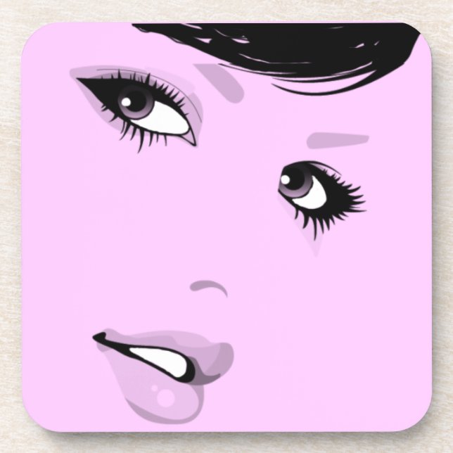 Beautiful Lady Drink Coaster (Front)