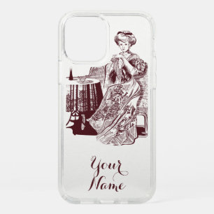 Beautiful Lady drinks tea Speck iPhone 12 Pro Case