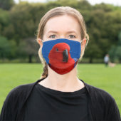 Beautiful "Lady in Red" Eclectus Parrot Adult Cloth Face Mask (Outside)