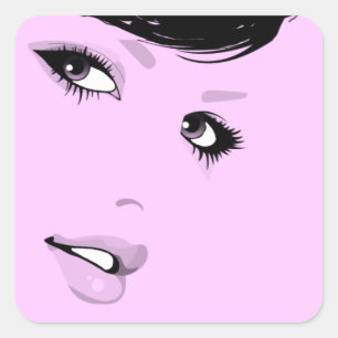 Beautiful Lady Square Sticker