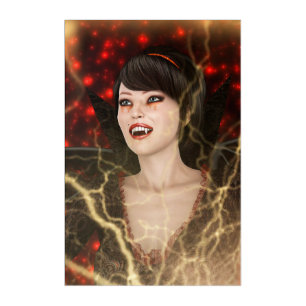 Beautiful Lady Vamp Perfect Halloween Witch Style Acrylic Print