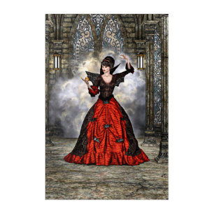 Beautiful Lady Vamp Perfect Halloween Witch Style Acrylic Print