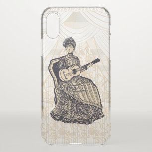 Beautiful lady with guitar iPhone x case
