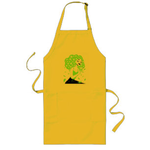 Beautiful lady with roses long apron