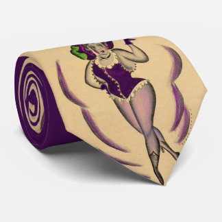 beautiful lady with trained bird print neck tie