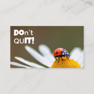 Beautiful ladybug with motivational quote business card