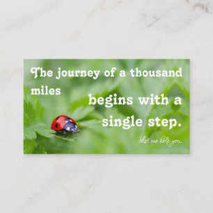 Beautiful ladybug with motivational quote business card