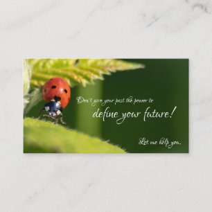 Beautiful ladybug with motivational quote business card